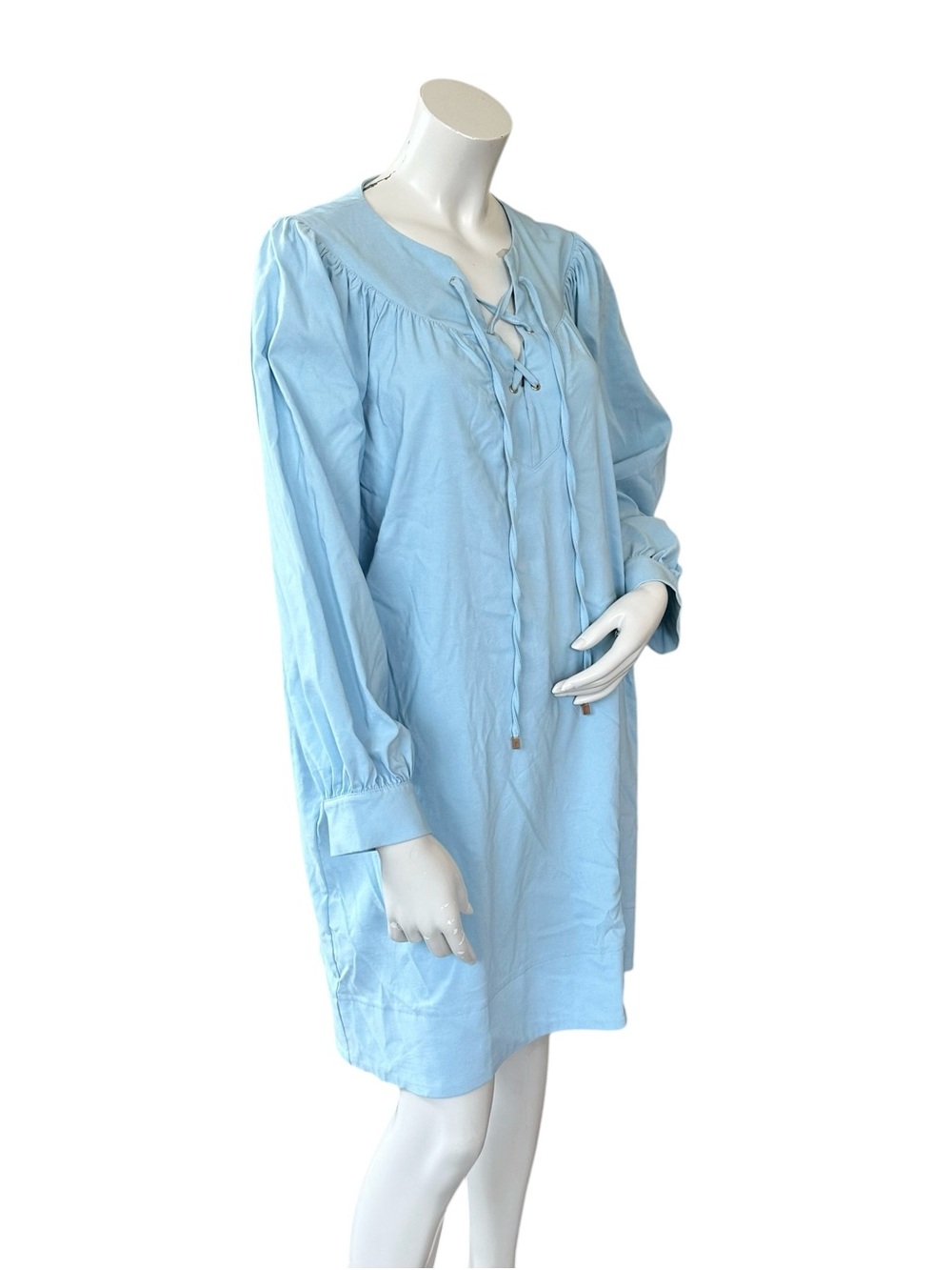 Tuckernuck Pomander Place Robbie Baby Blue Long Sleeve Mini Shift Dress Large - Picture 4 of 9